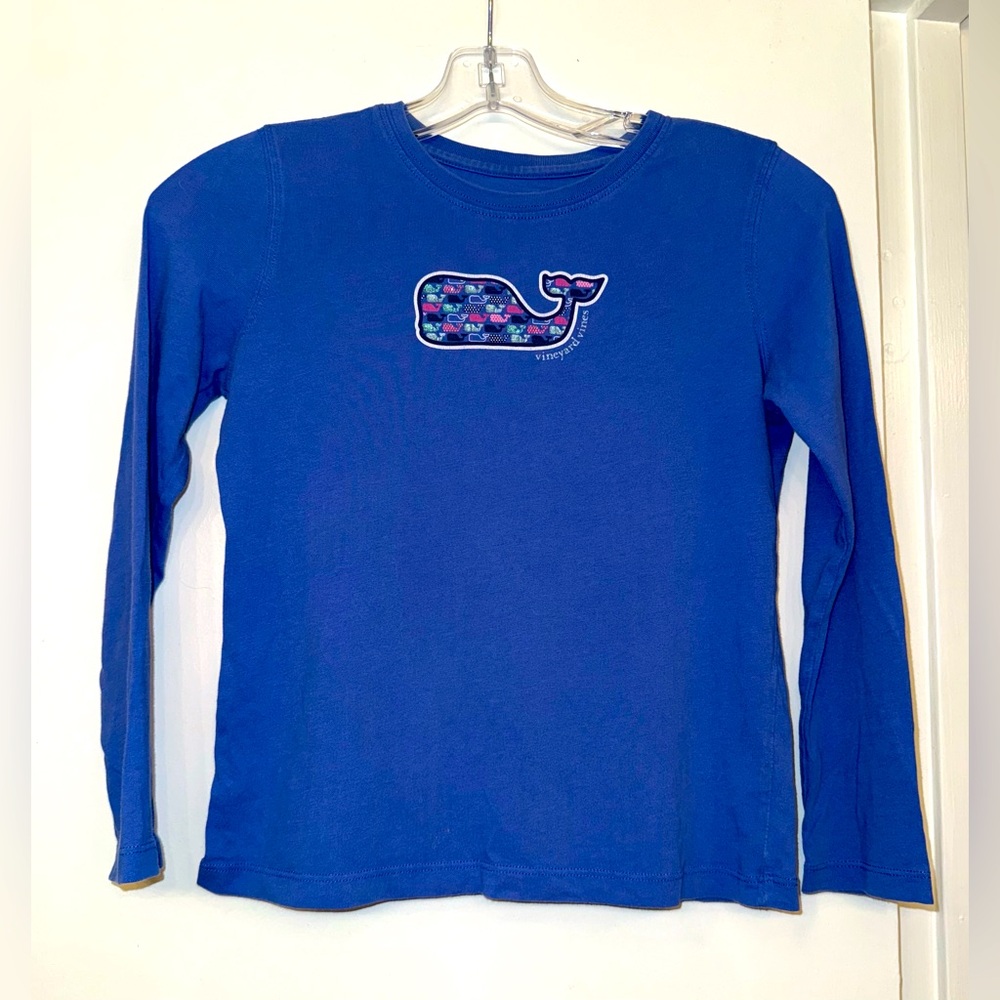 Vineyard Vines girls long sleeve whale tee, size M (10-12)